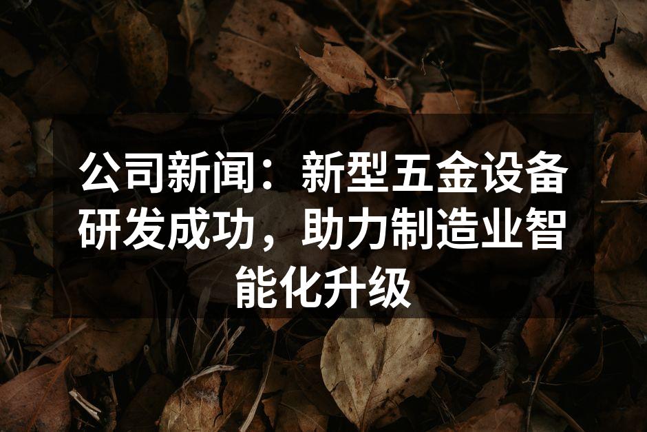 新型五金设备实景